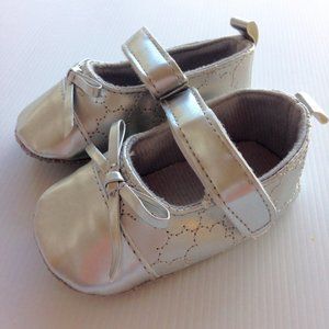 Baby Silver Shoes Size 6-12 Month Mary Jane Sandal